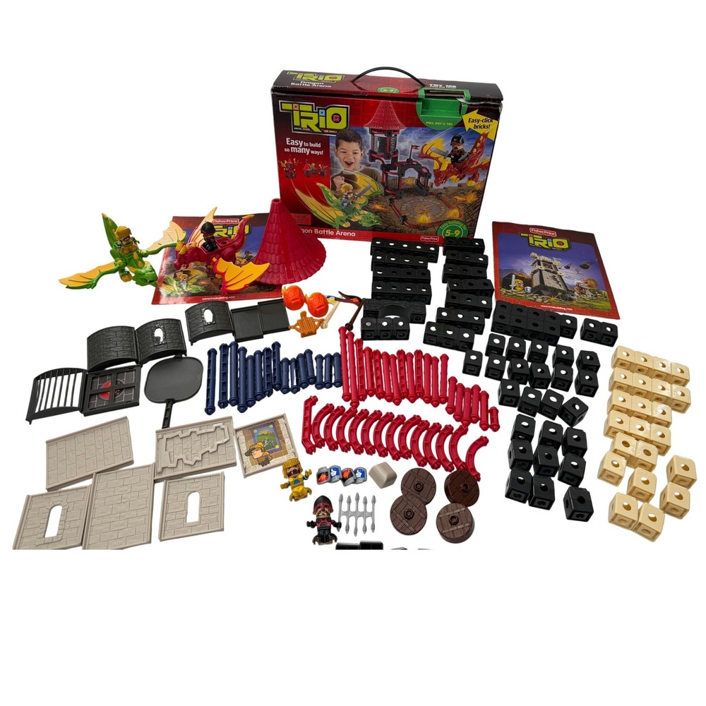 Fisher-Price TRIO Dragon Battle Arena Building Set 2009 Castle Knights READ